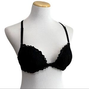 VICTORIAS SECRET | Front Closure Black Push Up Bra 32D